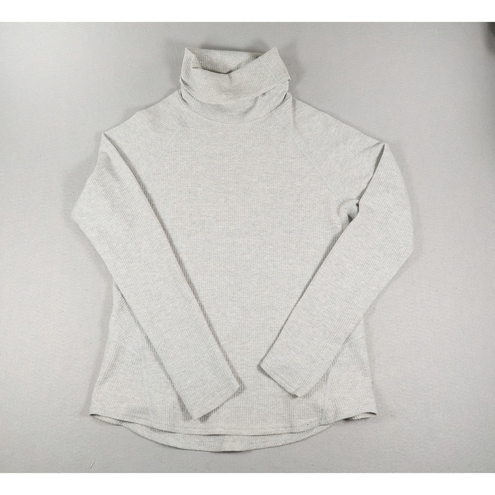 Kuhl Womens Turtleneck Top Waffle Knit Raglan Sleeve Grey Size M Gorpcore